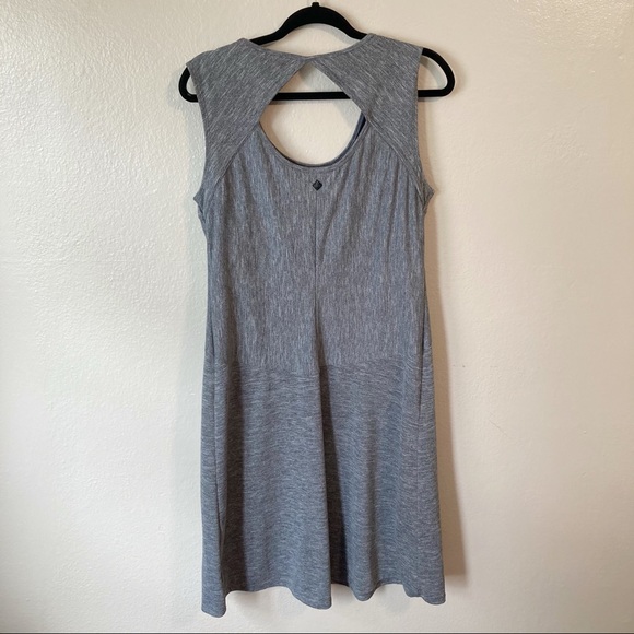 Prana Gray Calico Dress Size L - Picture 3 of 8